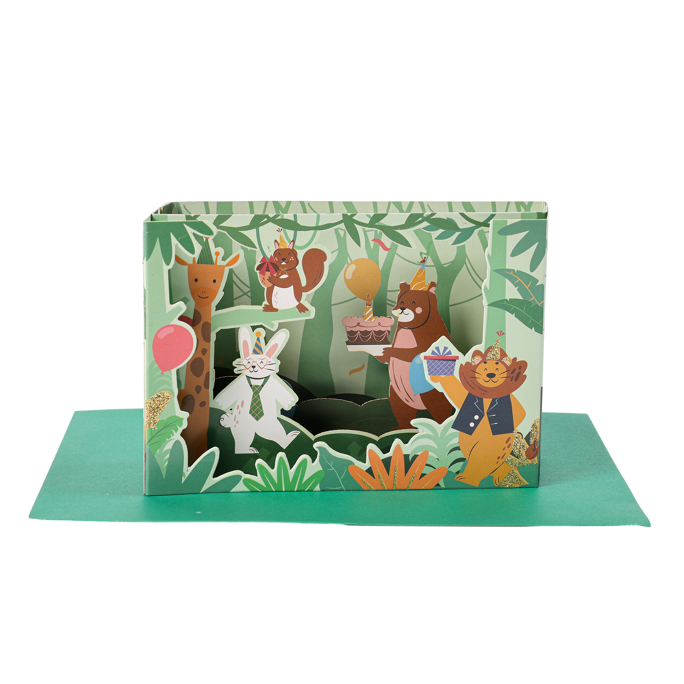 Forest Animal Party Birthday 3D Greeting Card BA019